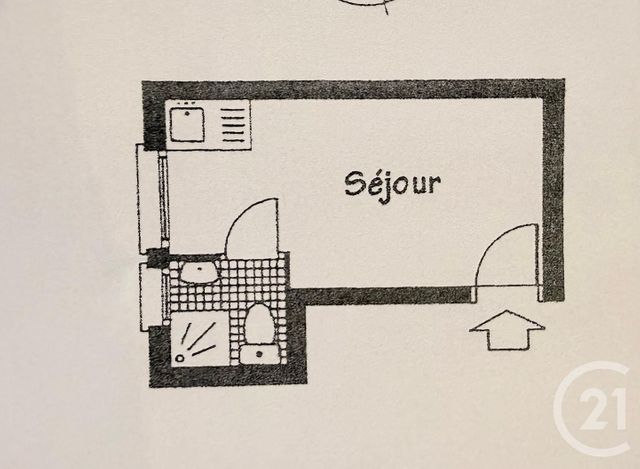 Appartement F1 à vendre - 1 pièce - 12.01 m2 - PARIS - 75019 - ILE-DE-FRANCE - Century 21 Pyrénées