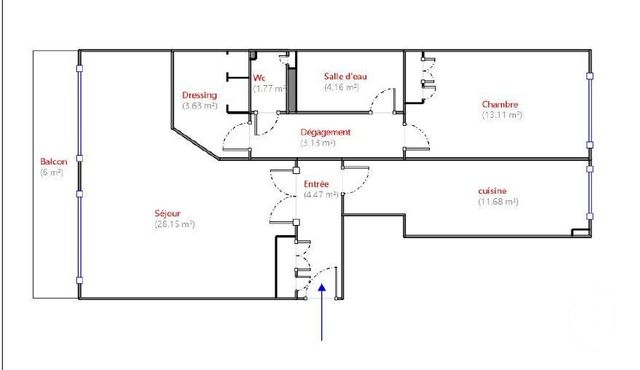 Appartement F3 à vendre - 3 pièces - 72.0 m2 - PARIS - 75020 - ILE-DE-FRANCE - Century 21 Pyrénées